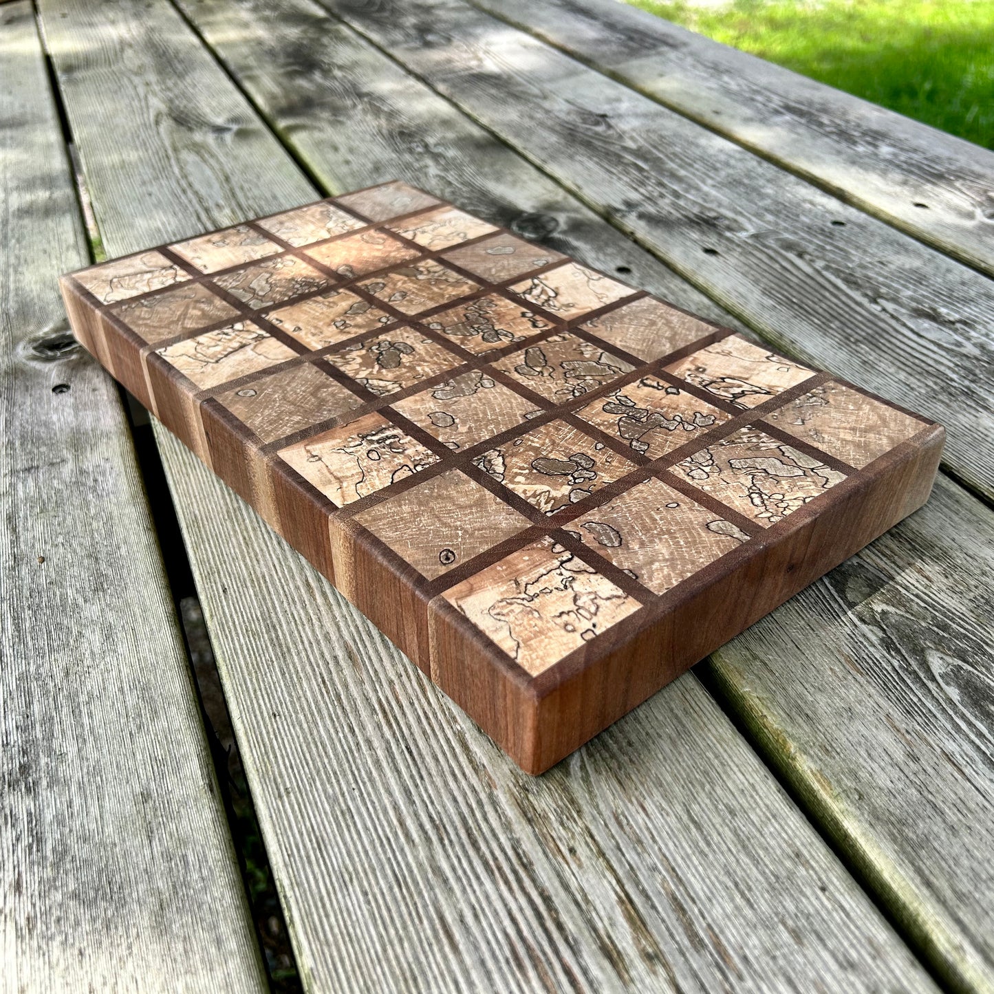 Spalted Maple & Walnut End Grain Cutting Board
