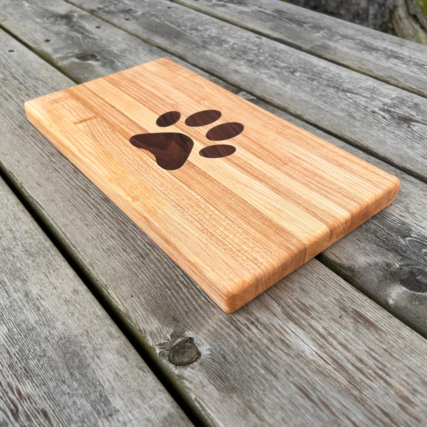 Maple & Walnut Puppy Paw Cutting Board