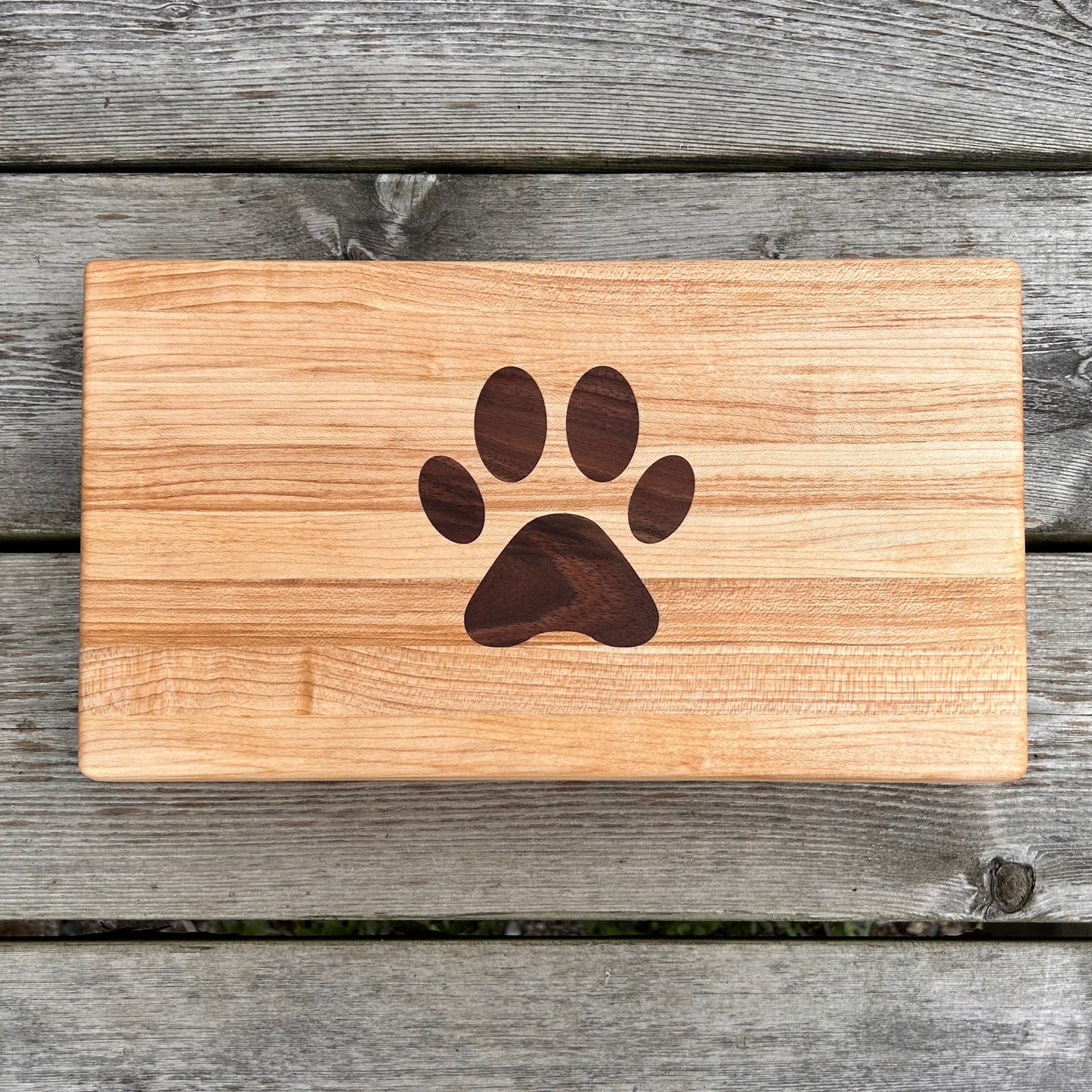 Maple & Walnut Puppy Paw Cutting Board