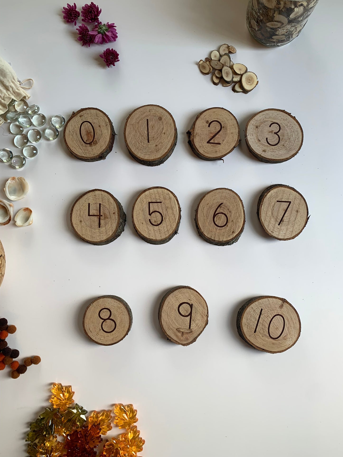 Cherry Wood Number Discs