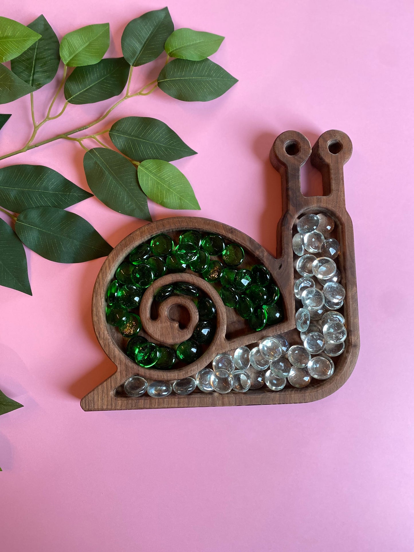 Snail-Shaped Wooden Sensory Tray